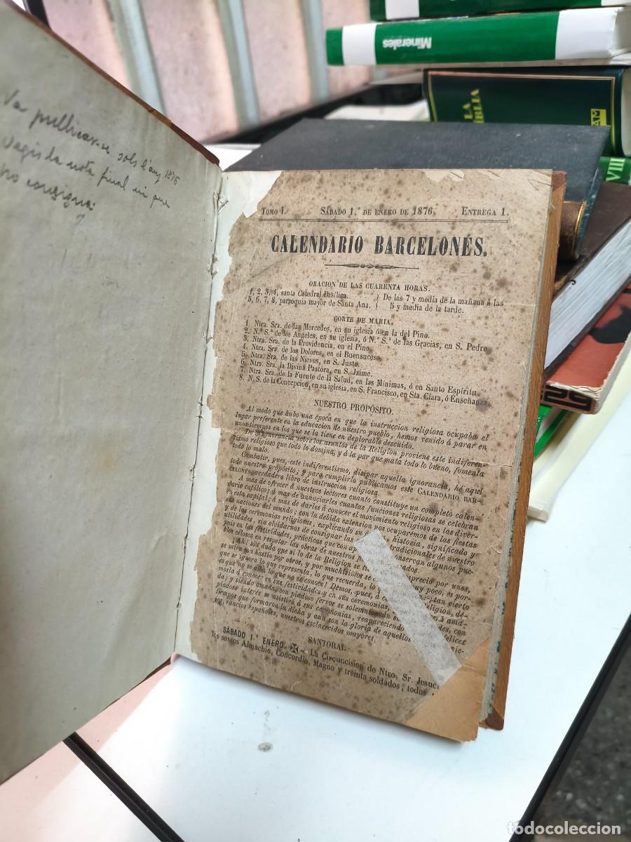 Libros de segunda mano: CALENDARIO BARCELON&Eacute;S. 1876 - Foto 2
