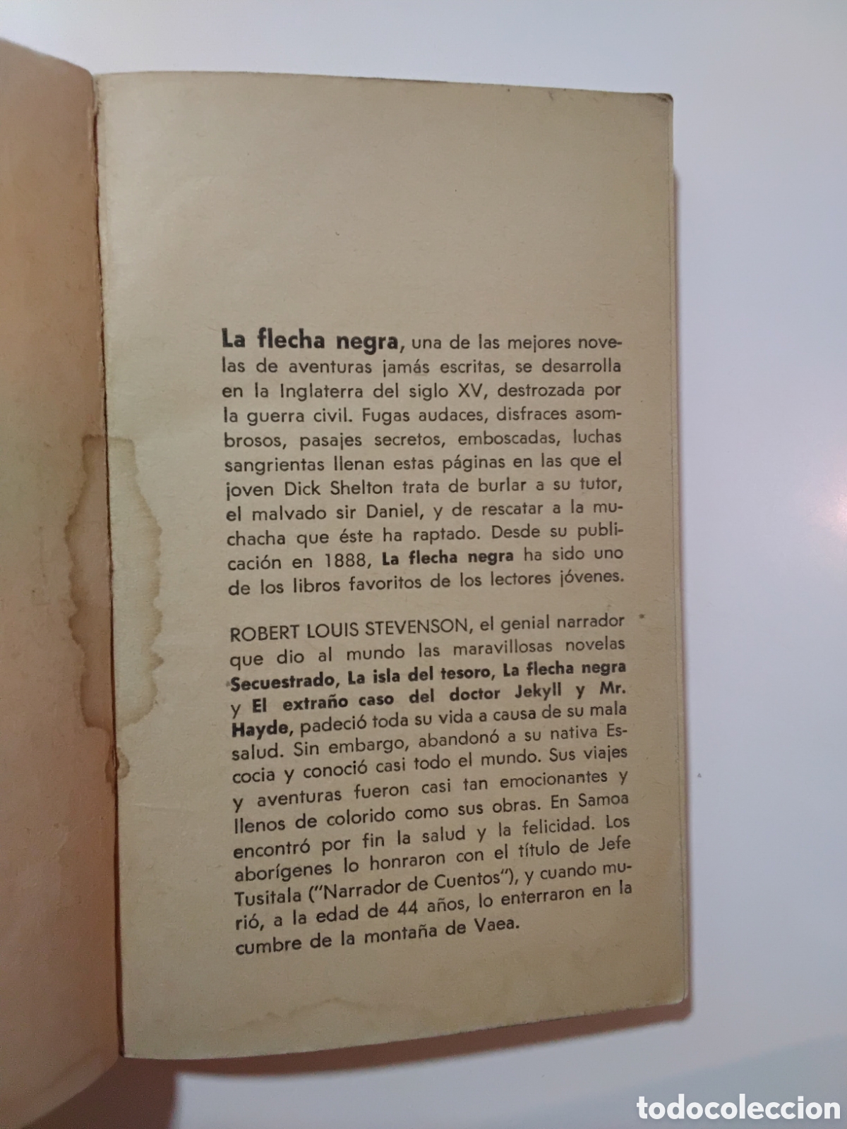 Libros de segunda mano: Robert Louis Stevenson &ndash; La flecha negra. Primera edici&oacute;n. M&eacute;xico, 1966* - Foto 3