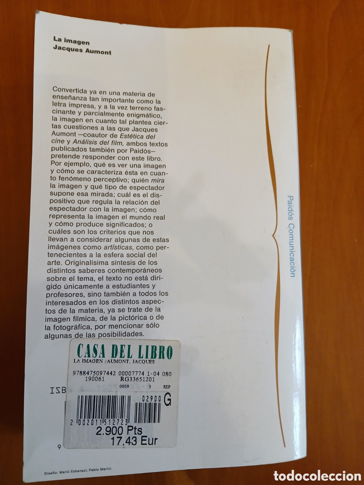 Libros de segunda mano: La lmagen. Jacques Aumont. - Foto 2