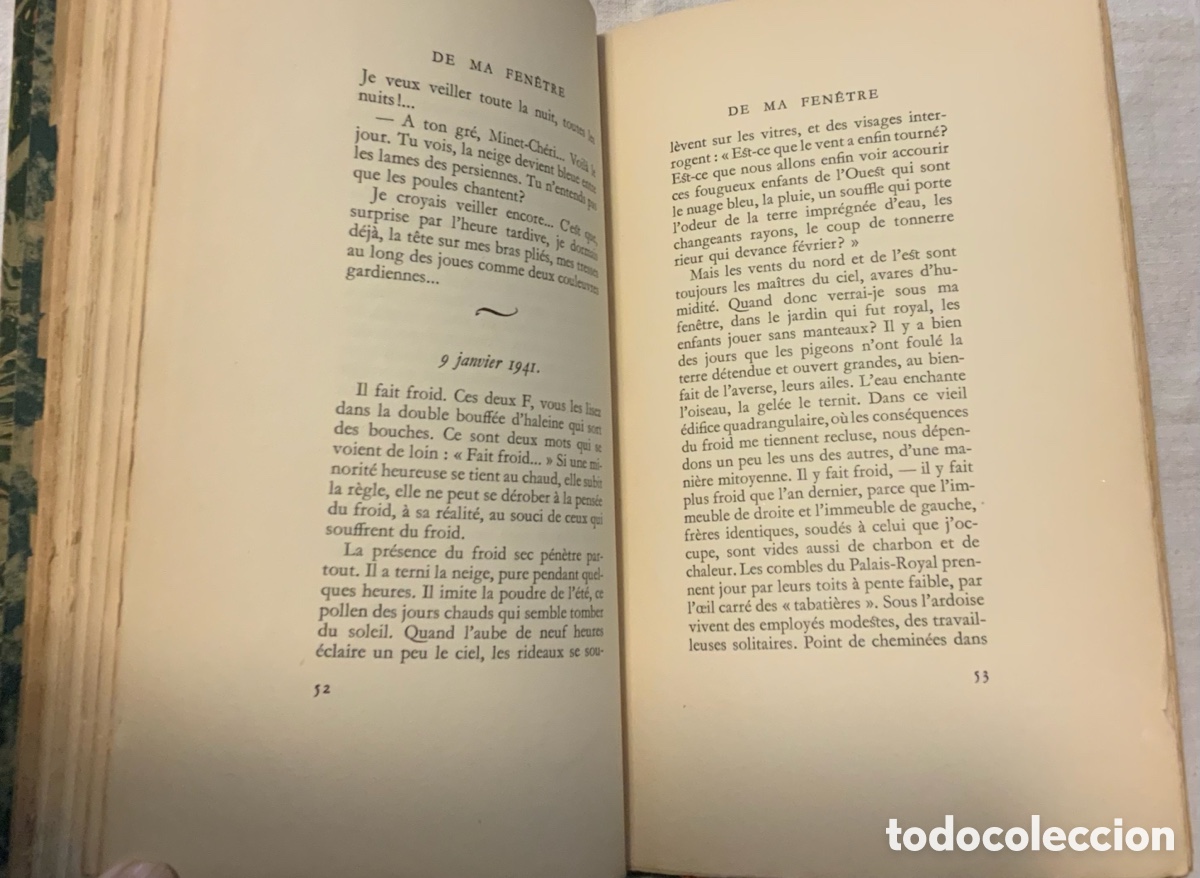 Libros de segunda mano: Colette. De ma fen&ecirc;tre. 1942 - Foto 7