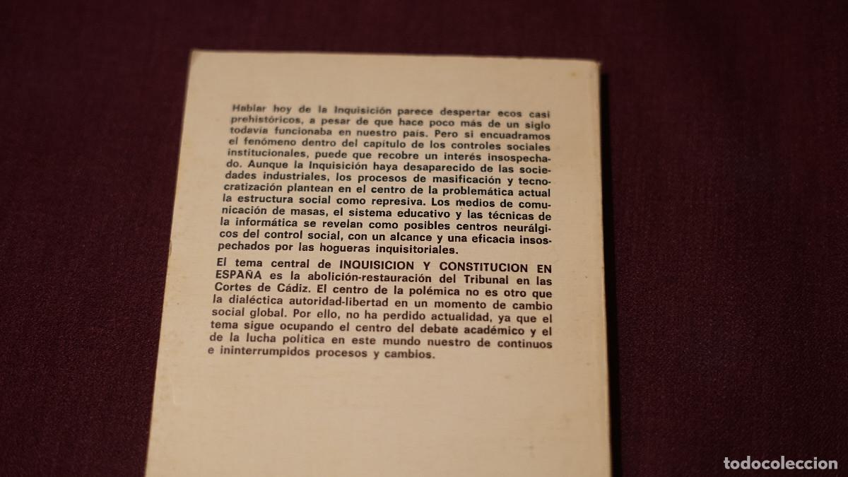 Libros de segunda mano: J. P&eacute;rez Vilari&ntilde;o - Inquisici&oacute;n y constituci&oacute;n en Espa&ntilde;a - Foto 2
