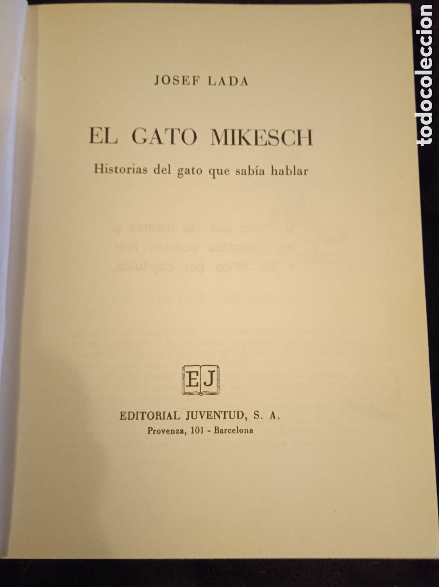Libros de segunda mano: EL GATO MIKESCH. / JOSEF LADA. -ED. EDITORIAL JUVENTUD. - Foto 2