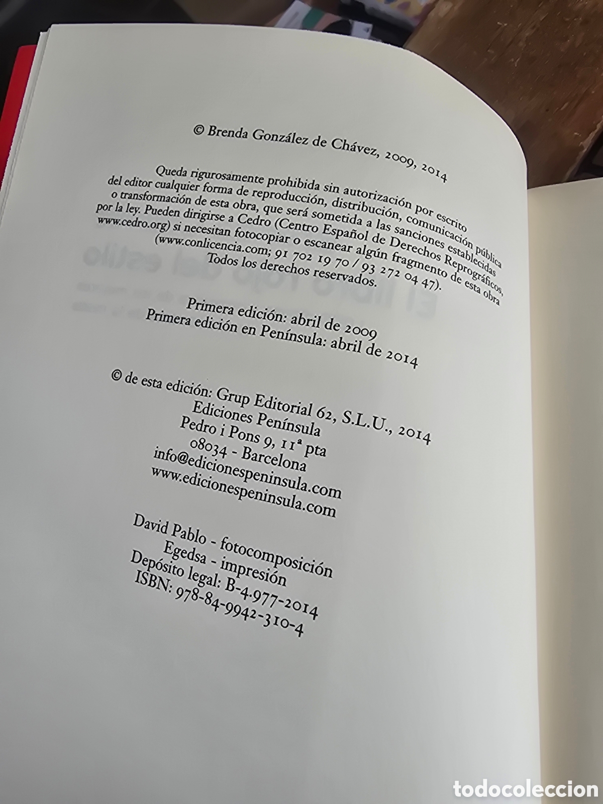 Libros de segunda mano: El libro rojo del estilo Chavez, Brenda Editorial PENINSULA 2017 guia de estilo y moda - Foto 4