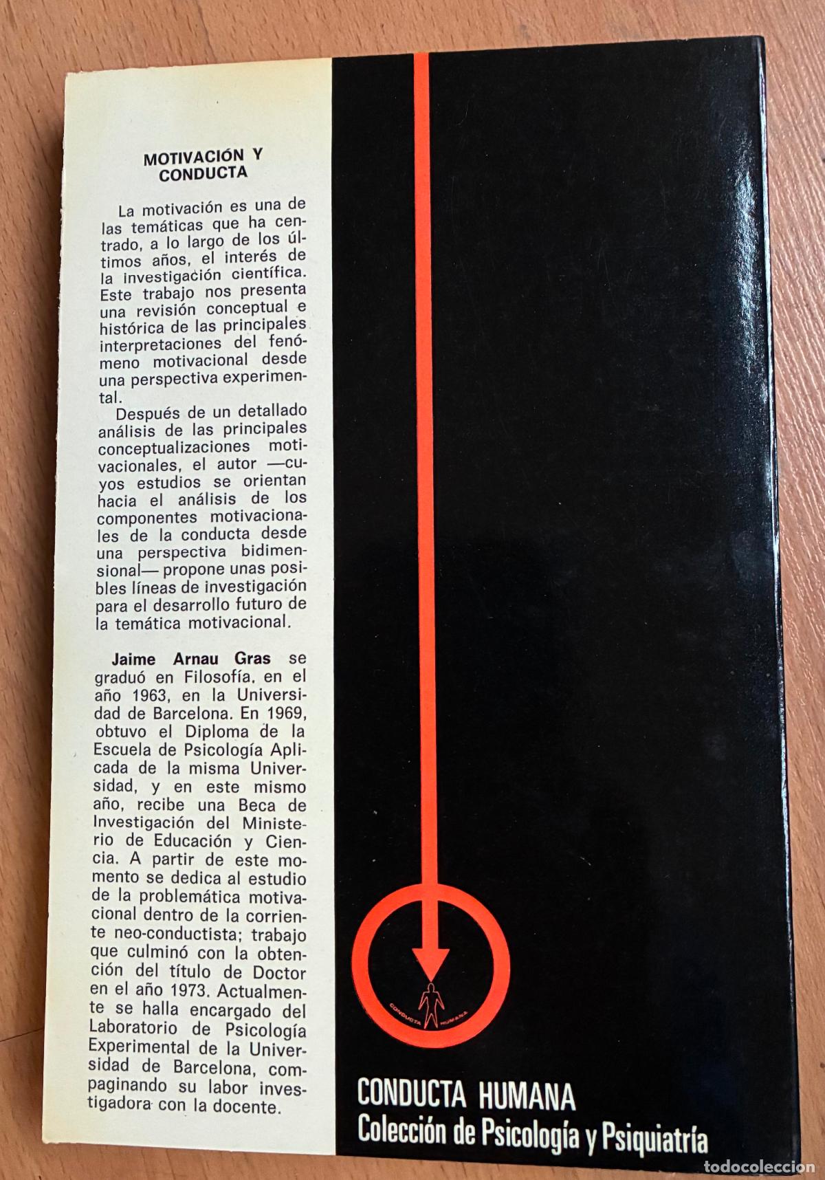 Libros de segunda mano: MOTIVACION Y CONDUCTA, Jaime Arnau - Foto 2