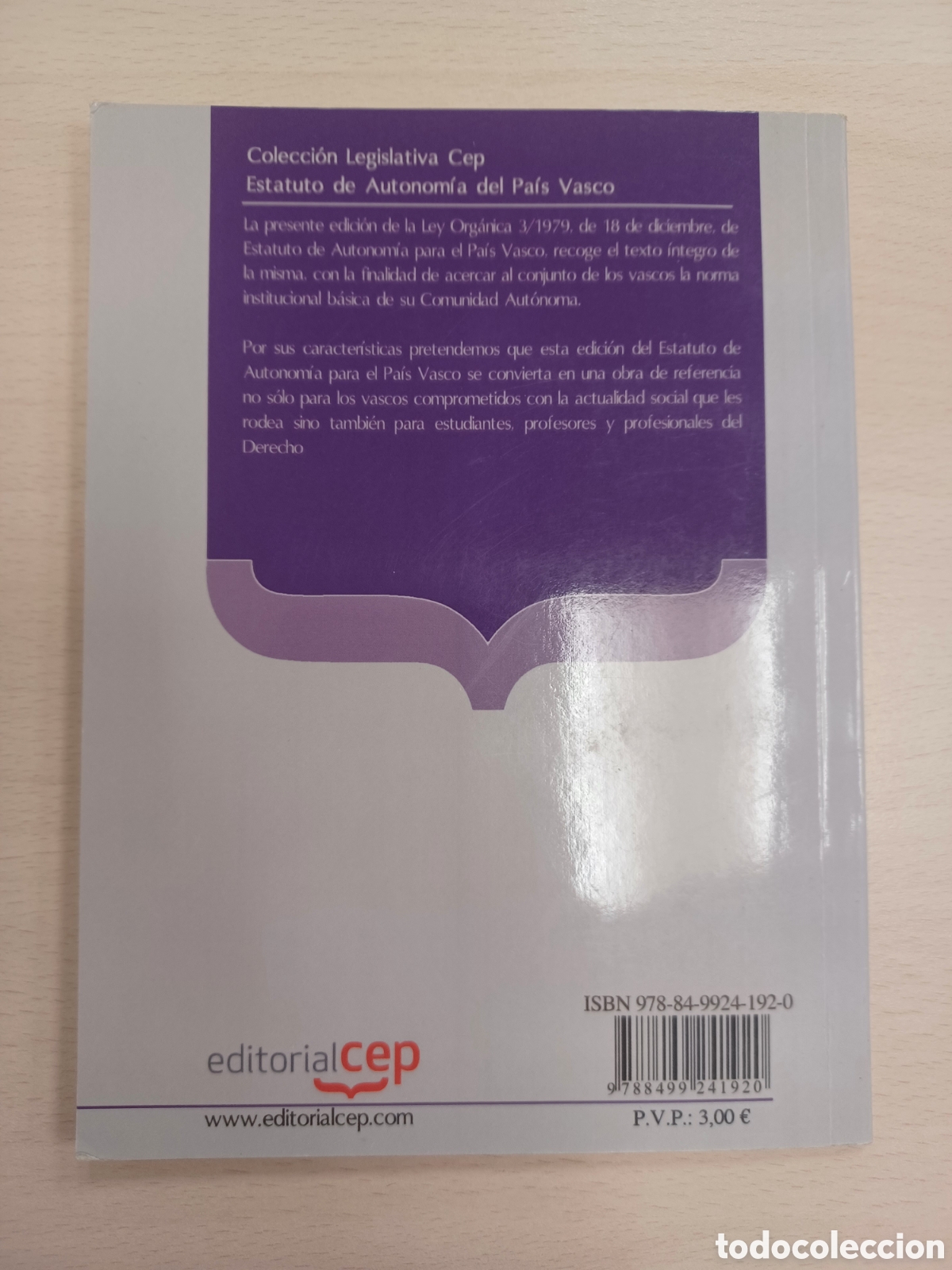 Libros de segunda mano: Estatuto de autonom&iacute;a del pa&iacute;s Vasco - Foto 2