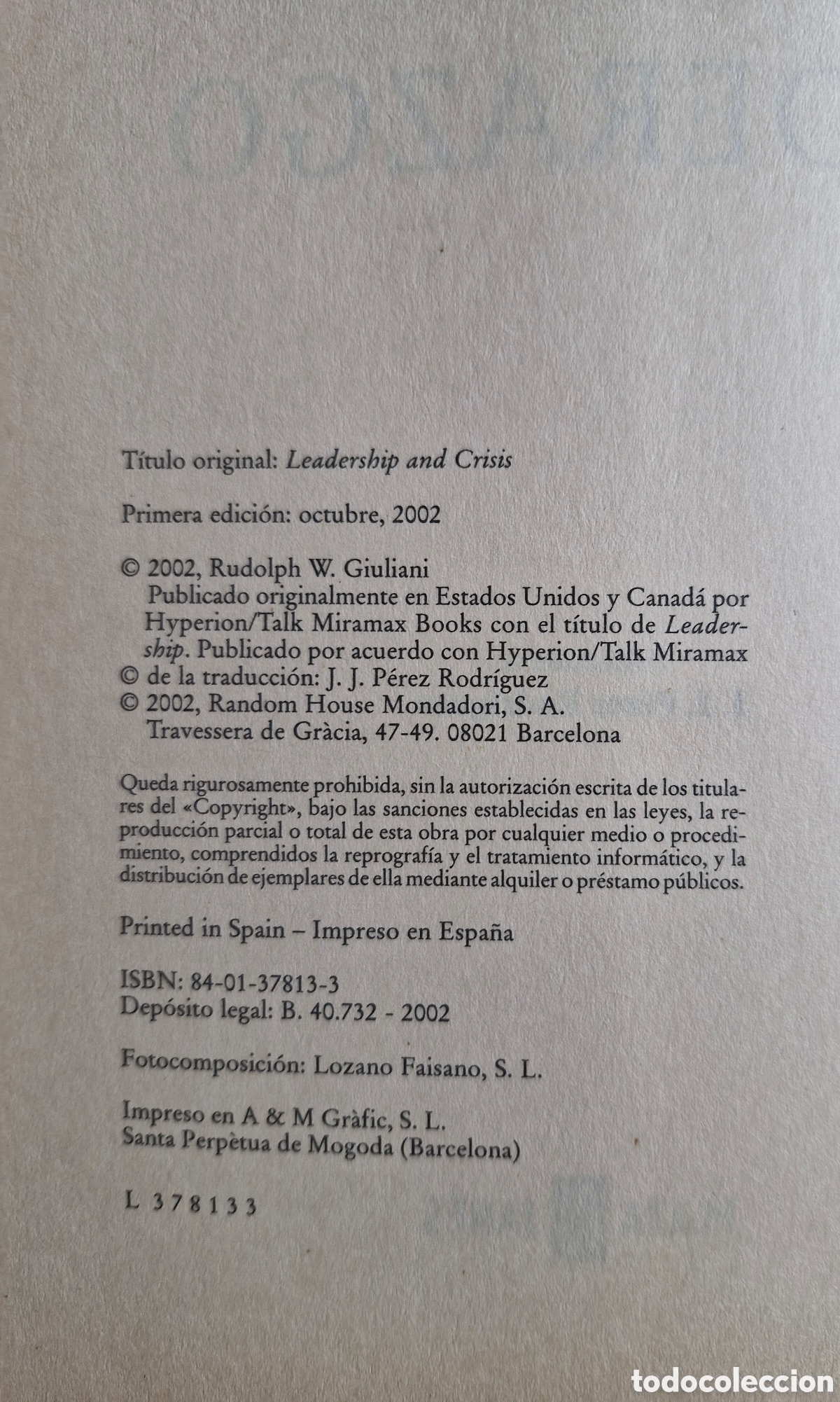 Libros de segunda mano: LIDERAZGO - Rudolph W. Giuliani - Foto 3