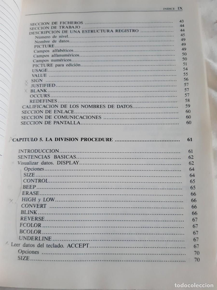 Libros de segunda mano: FRANCISCO JAVIER CEBALLOS. CURSO DE PROGRAMACI&Oacute;N RM / COBOL-85 - Foto 6
