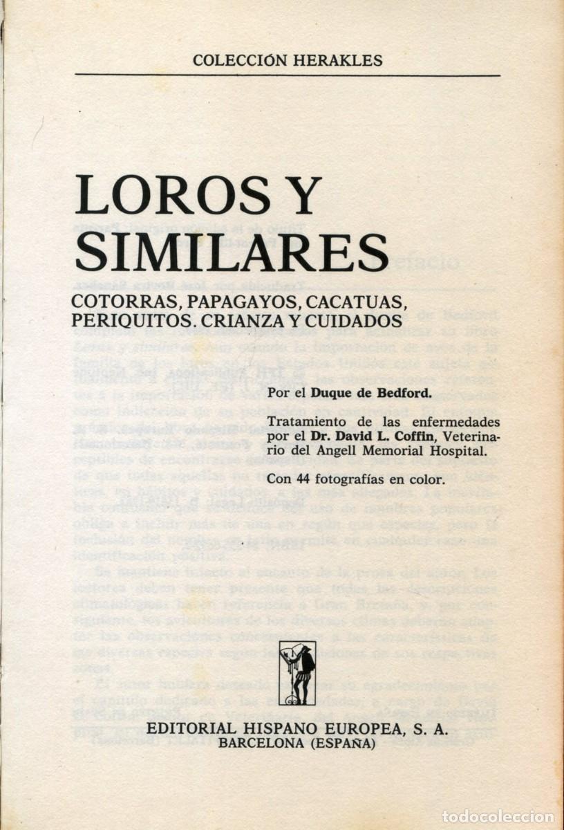 Libros de segunda mano: LOROS Y SIMILARES. Duque de Bedford. - Foto 2