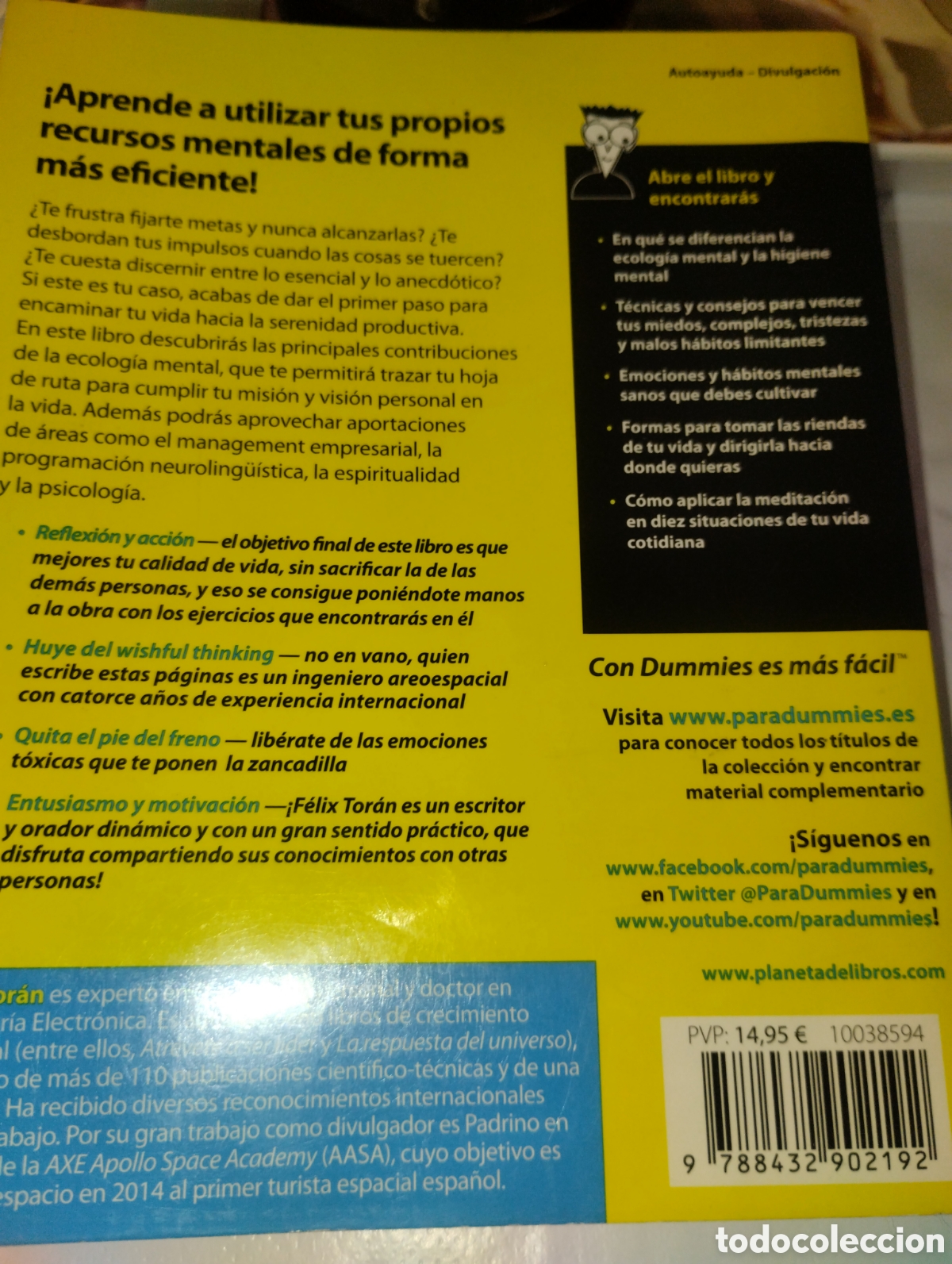 Libros de segunda mano: ECOLOG&Iacute;A MENTAL PARA DUMMIES - Foto 2