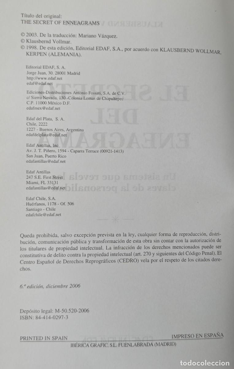 Libros de segunda mano: El secreto del Eneagrama, Klausbernd Vollmar - Foto 8