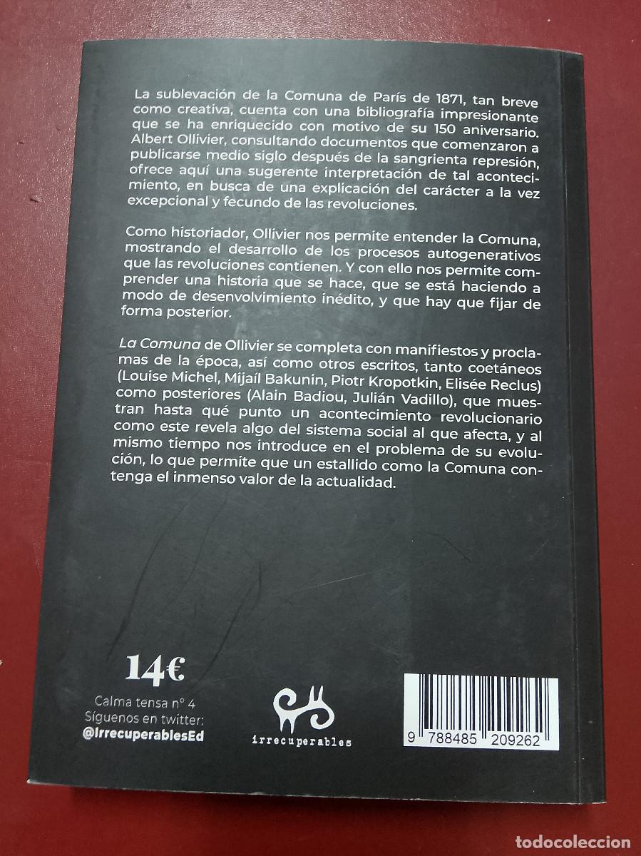 Libros de segunda mano: Albert Ollivier: La Comuna (Irrecuperables. 2021) - Foto 2