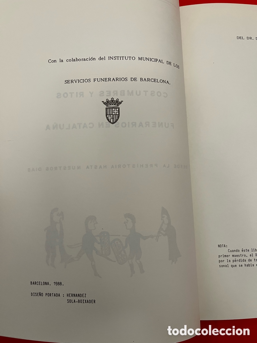Libros de segunda mano: Libro Costumbres y ritos funerarios en Catalunya - Foto 3