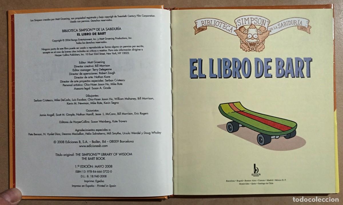 Libros de segunda mano: EL LIBRO DE BART - BIBLIOTECA SIMPSON DE LA SABIDUR&Iacute;A - ED. B - 2008 - Foto 2