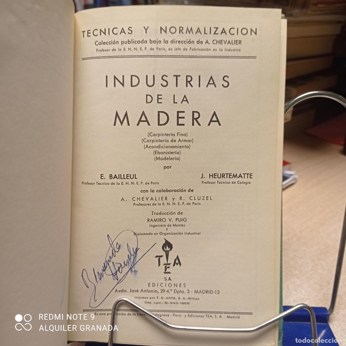 Libros de segunda mano: MANUALES TECNOR - INDUSTRIAS DE LA MADERA - BAILLEU / HEURTEMATTE - Foto 2