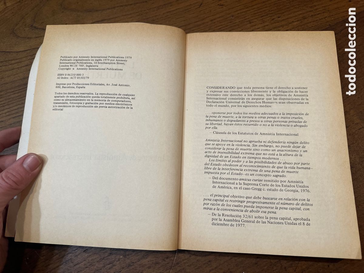 Libros de segunda mano: LA PENA DE MUERTE. INFORME DE AMNISTIA INTERNACIONAL - Foto 3