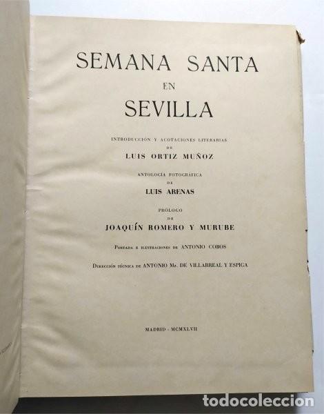 Libros de segunda mano: Semana Santa en Sevilla. Primera edici&oacute;n, 1947 - Foto 2