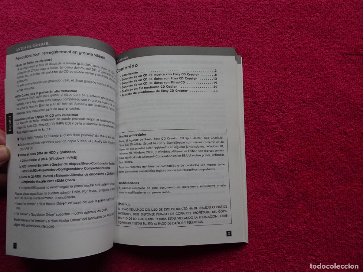 Libros de segunda mano: manual de uso easy cd creator directcd roxio de LG windows 98/2000/me/xp nt 4.0 - Foto 2