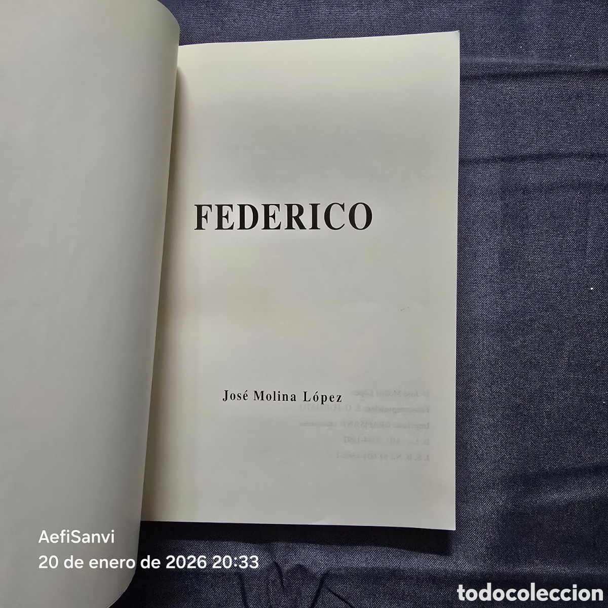 Libros de segunda mano: FEDERICO (JOS&Eacute; MOLINA L&Oacute;PEZ) - Foto 2