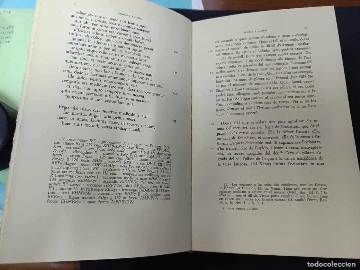 Libros de segunda mano: libro. P. OVIDI NAS&Oacute;. REMEIS A LAMOR / COSM&Egrave;TICS PER A LA CARA. FUNDACI&Oacute; BERNAT METGE. - Foto 2