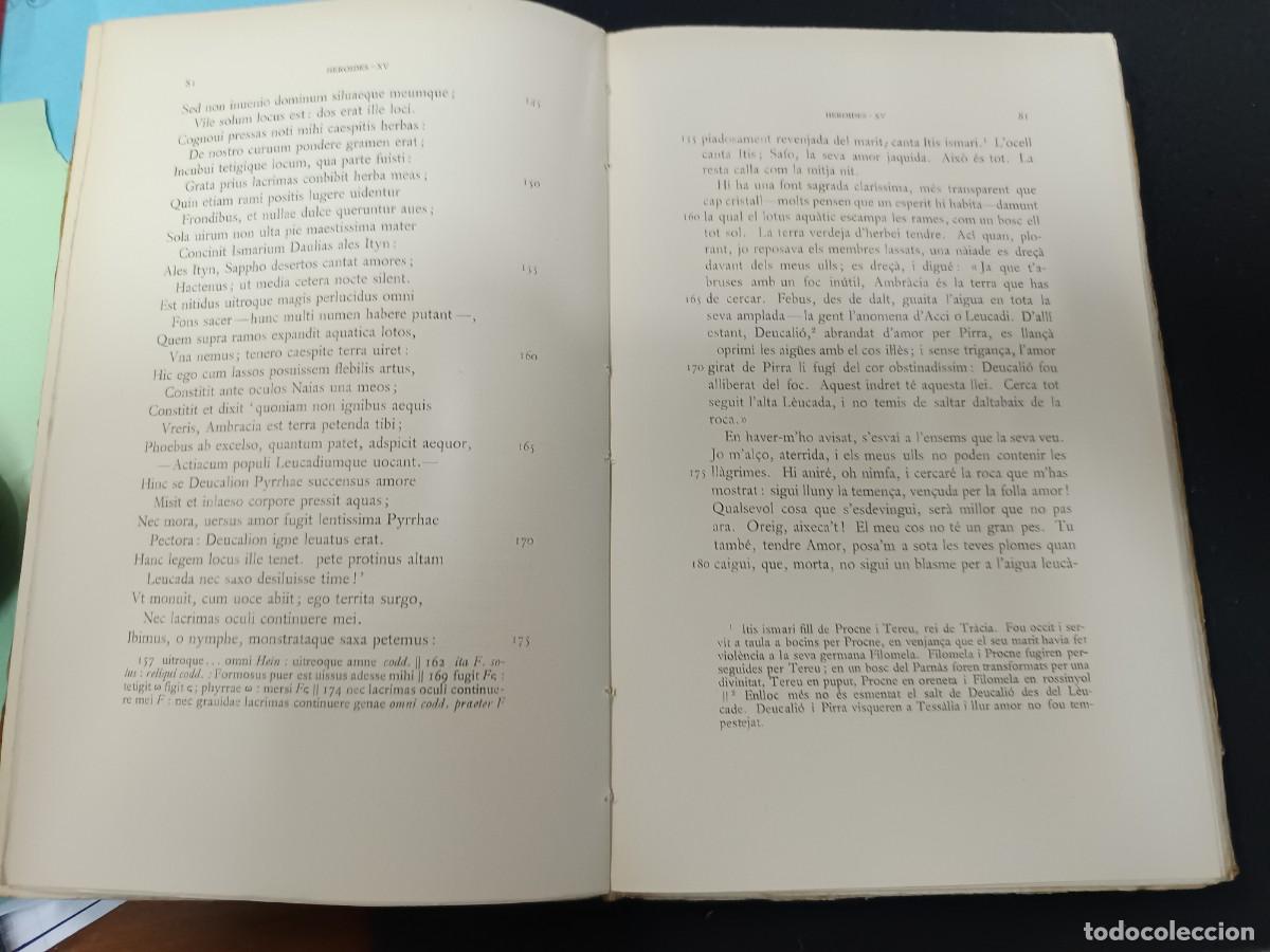 Libros de segunda mano: libro. P. OVIDI NAS&Oacute;. HEROIDES. FUNDACI&Oacute; BERNAT METGE. - Foto 2
