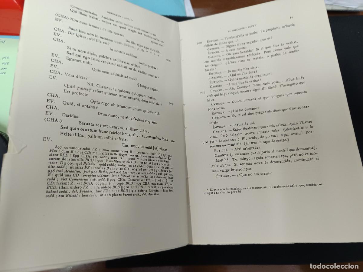 Libros de segunda mano: libro. PLAUTE. COM&Egrave;DIES, VOL 6. FUNDACI&Oacute; BERNAT METGE. - Foto 3