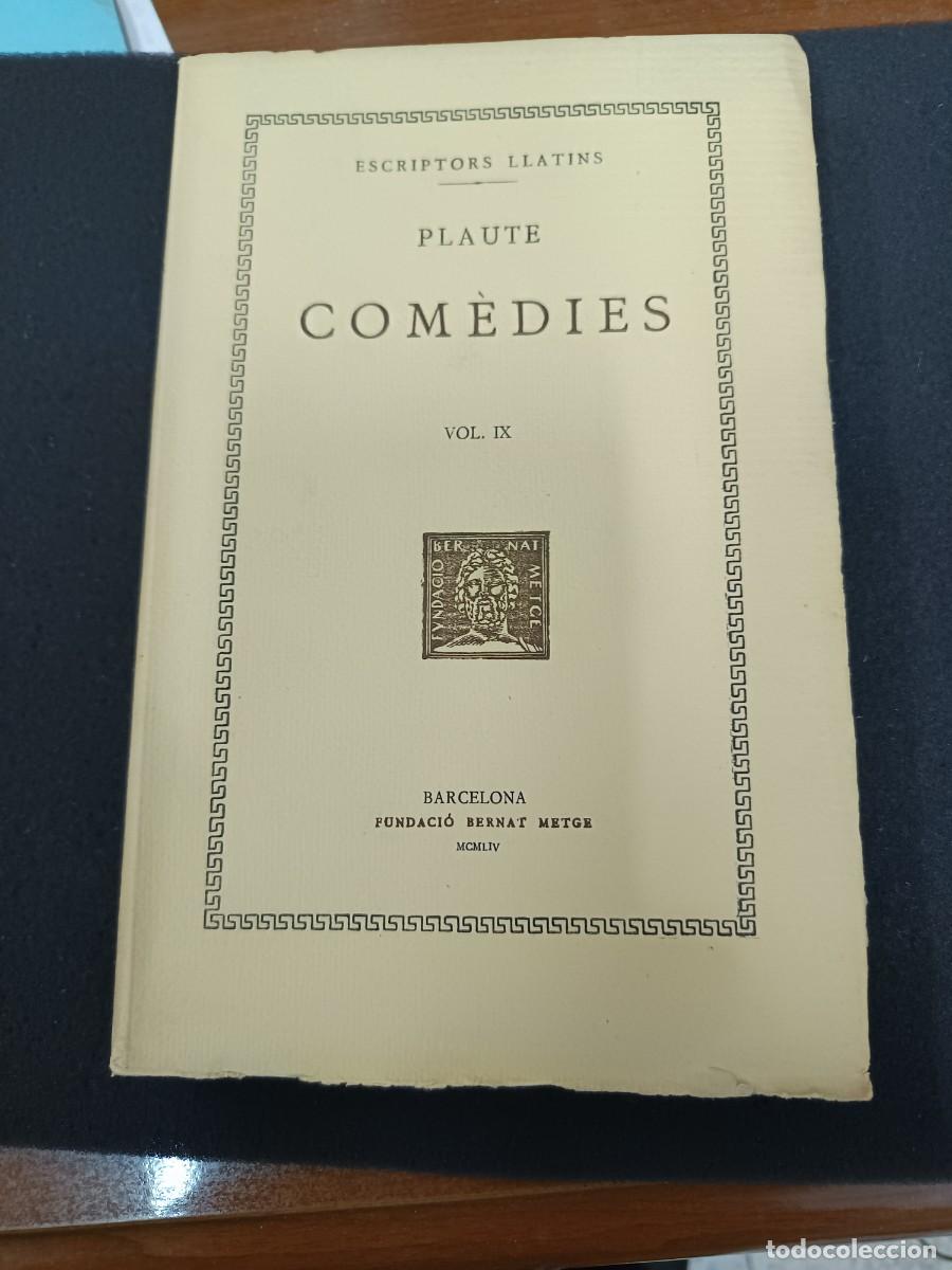 Libros de segunda mano: libro. PLAUTE. COM&Egrave;DIES, VOL 9. FUNDACI&Oacute; BERNAT METGE. - Foto 1