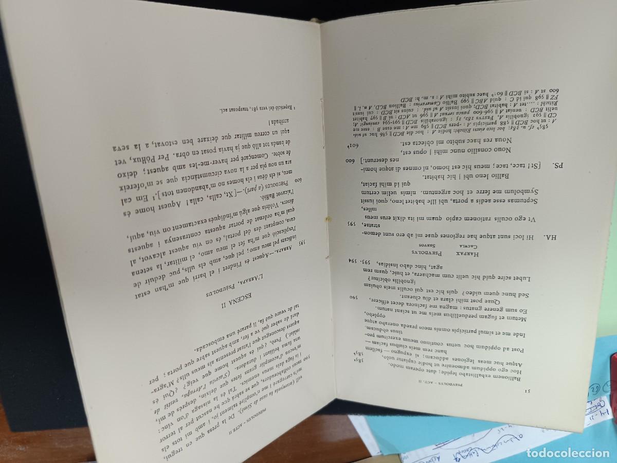 Libros de segunda mano: libro. PLAUTE. COM&Egrave;DIES, VOL 9. FUNDACI&Oacute; BERNAT METGE. - Foto 2