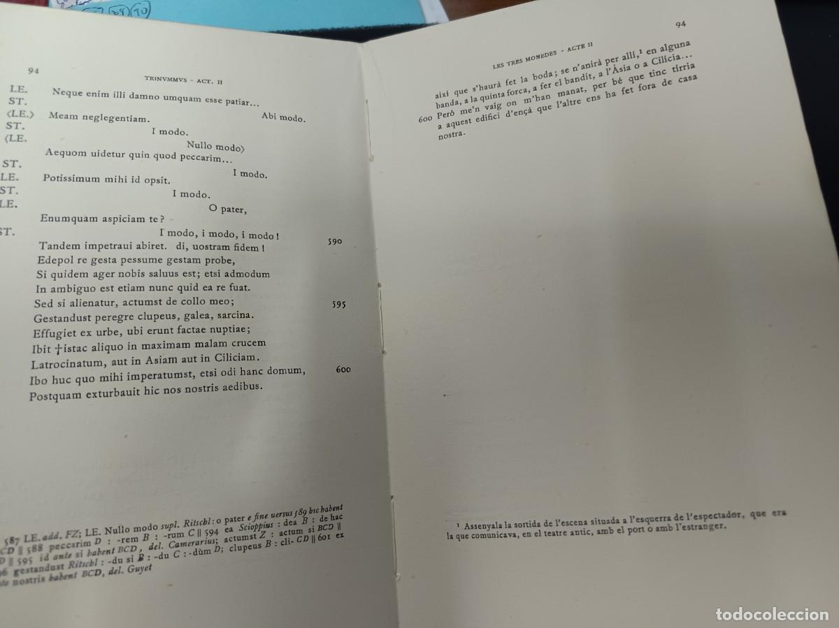 Libros de segunda mano: libro. PLAUTE. COM&Egrave;DIES, VOL XII. FUNDACI&Oacute; BERNAT METGE. - Foto 2