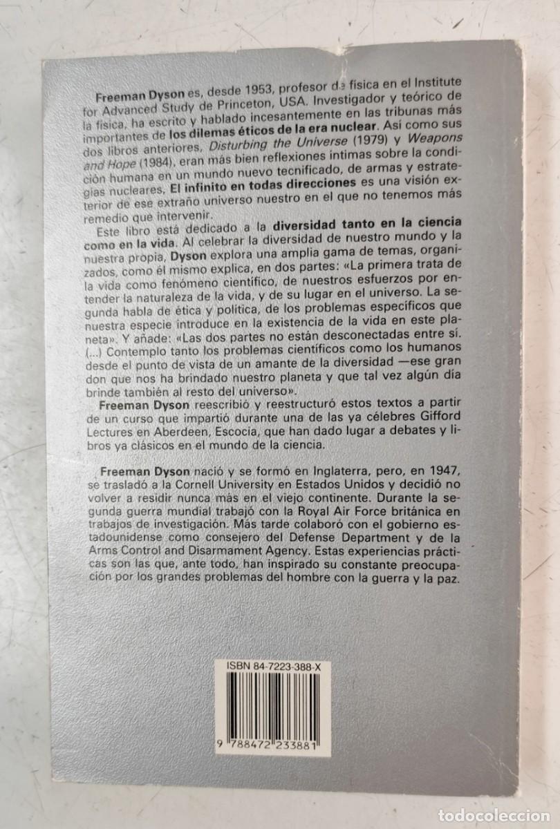 Libros de segunda mano: El infinito en todas direcciones. Freeman Dyson - Foto 3