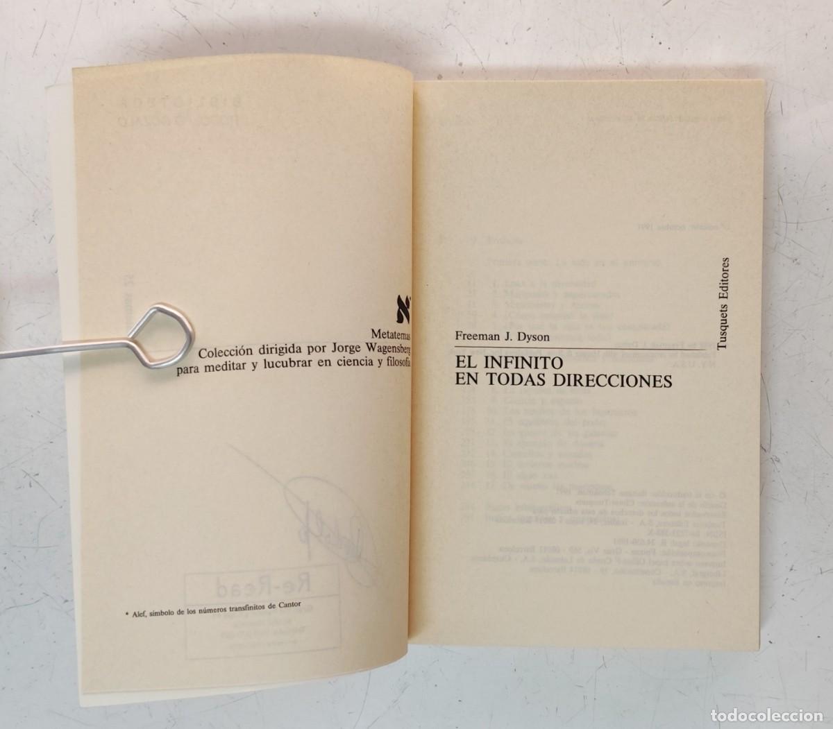 Libros de segunda mano: El infinito en todas direcciones. Freeman Dyson - Foto 4