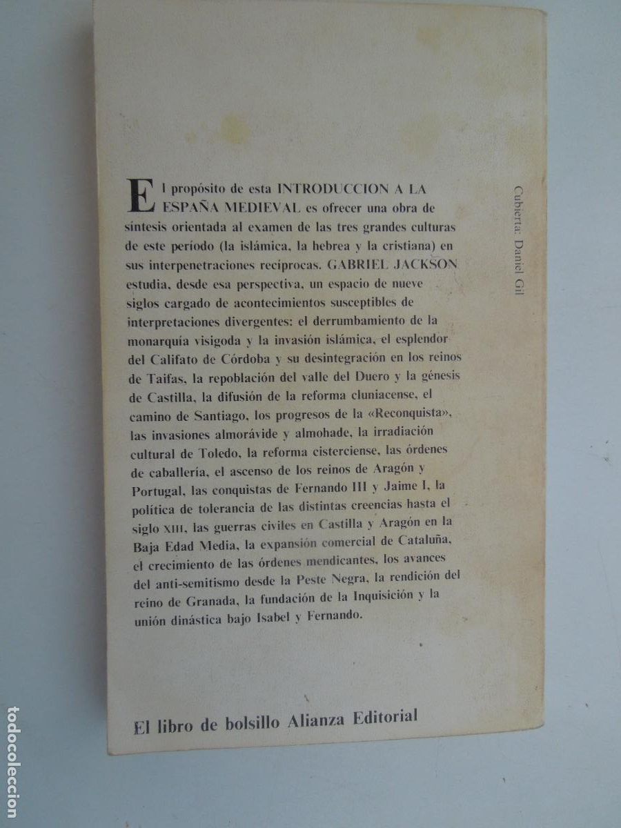 Libros de segunda mano: INTRODUCCI&Oacute;N A LA ESPA&Ntilde;A MEDIEVAL - GABRIEL JACKSON - ALIANZA EDITORIAL 1988. - Foto 2