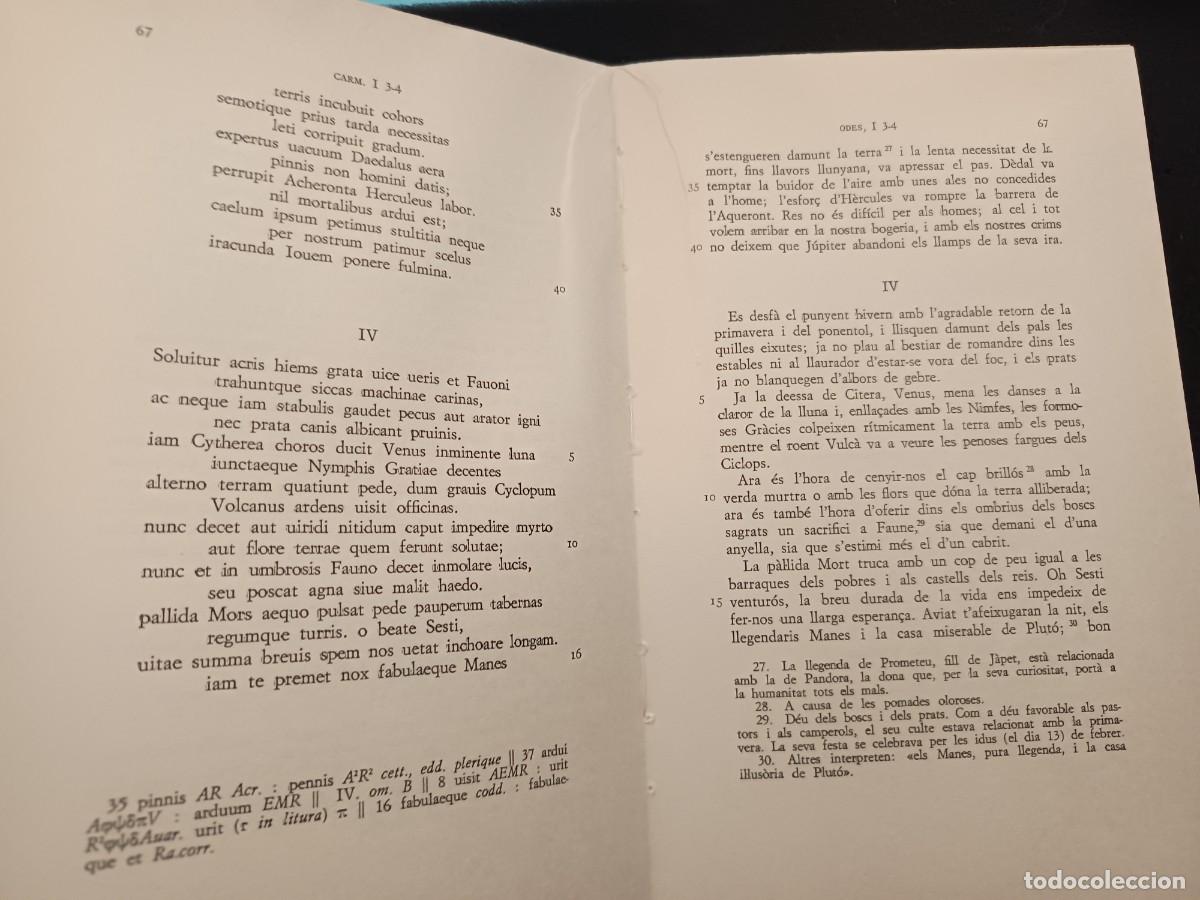 Libros de segunda mano: libro. HORACI. ODES I EPODES, VOL. 1. FUNDACI&Oacute; BERNAT METGE. - Foto 2