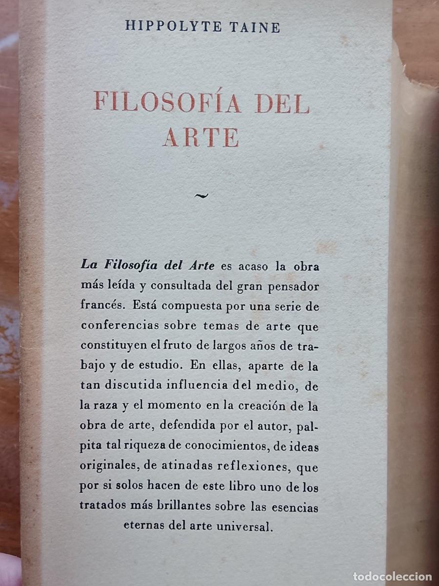 Libros de segunda mano: Taine, filosof&iacute;a del arte - Foto 3