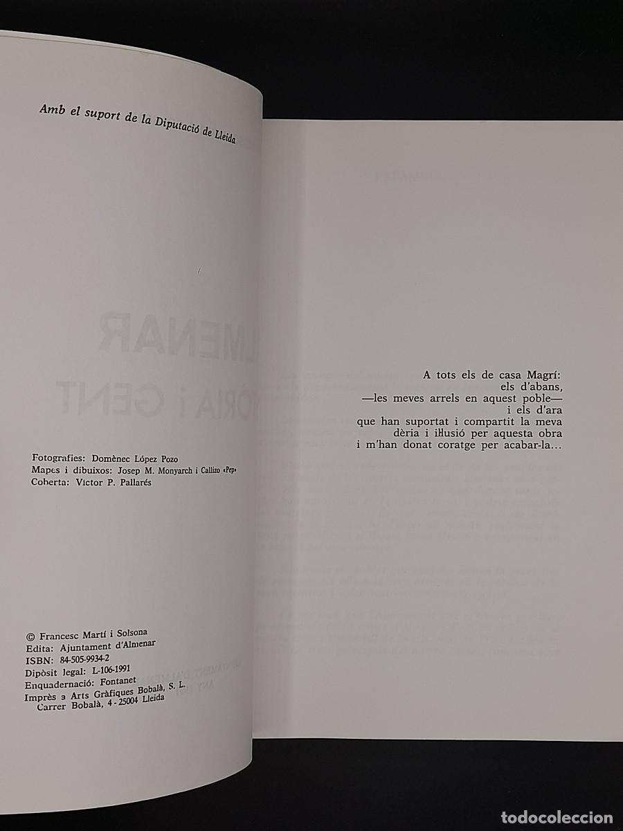Libros de segunda mano: Almenar - Hist&ograve;ria i gent - Foto 3