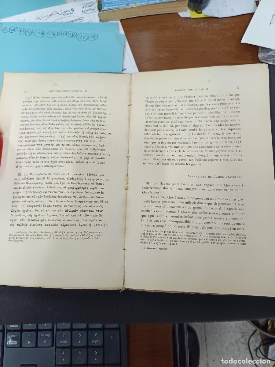 Libros de segunda mano: libro. XENOFONT. RECORDS DE S&Ograve;CRATES .FUNDACI&Oacute; BERNAT METGE. - Foto 2