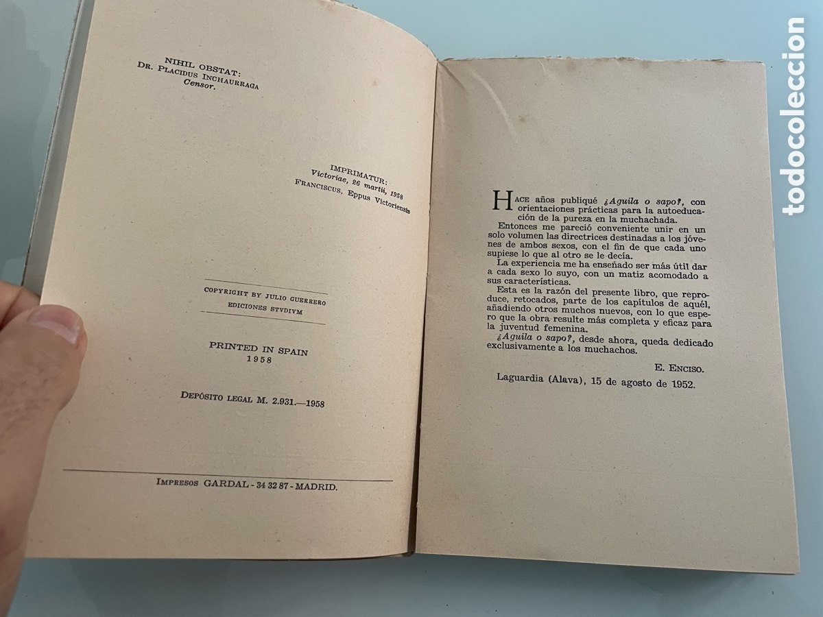 Libros de segunda mano: La Muchacha y la Pureza. Emilio Enciso, ediciones Studium Madrid 1958, 3&ordf; ed. - Foto 5