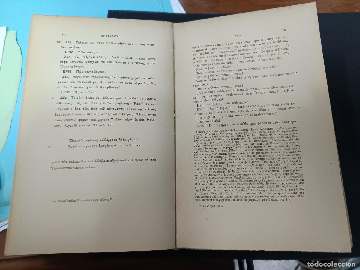Libros de segunda mano: libro. PLAT&Ograve;. DI&Aacute;LEGS. VOL. IV. FUNDACI&Oacute; BERNAT METGE.. - Foto 2