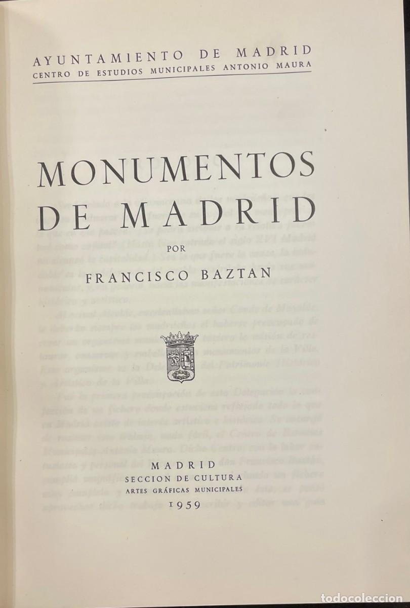 Libros de segunda mano: Monumentos de Madrid. Francisco Baztan - Foto 2