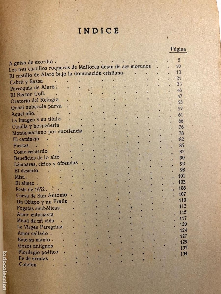 Libros de segunda mano: Nuestra Se&ntilde;ora del Refugio en el Castillo de Alar&oacute;. Bartolom&eacute; Guasp. Pbro. Mallorca, 1949 - Foto 4