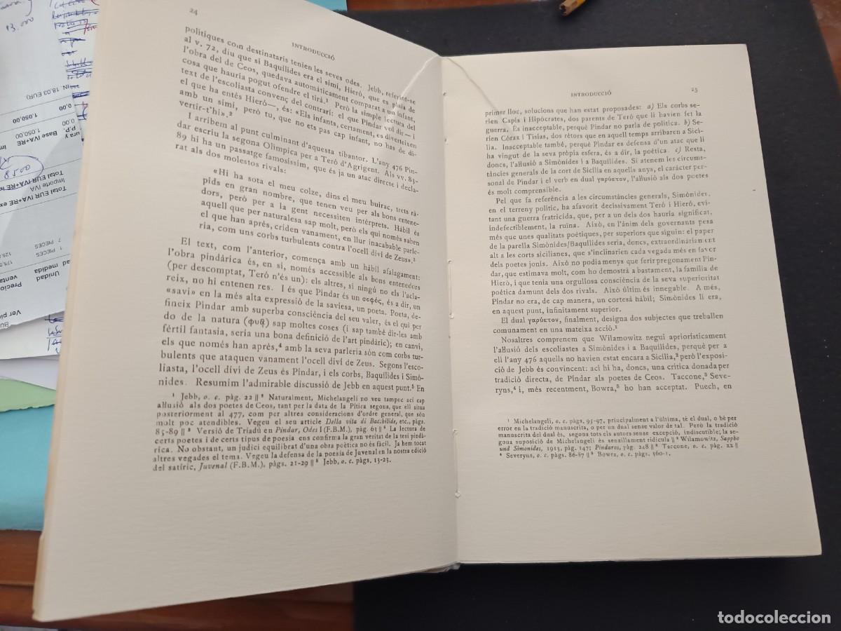 Libros de segunda mano: libro. BAQU&Iacute;LIDES. ODES. FUNDACI&Oacute; BERNAT METGE. - Foto 2