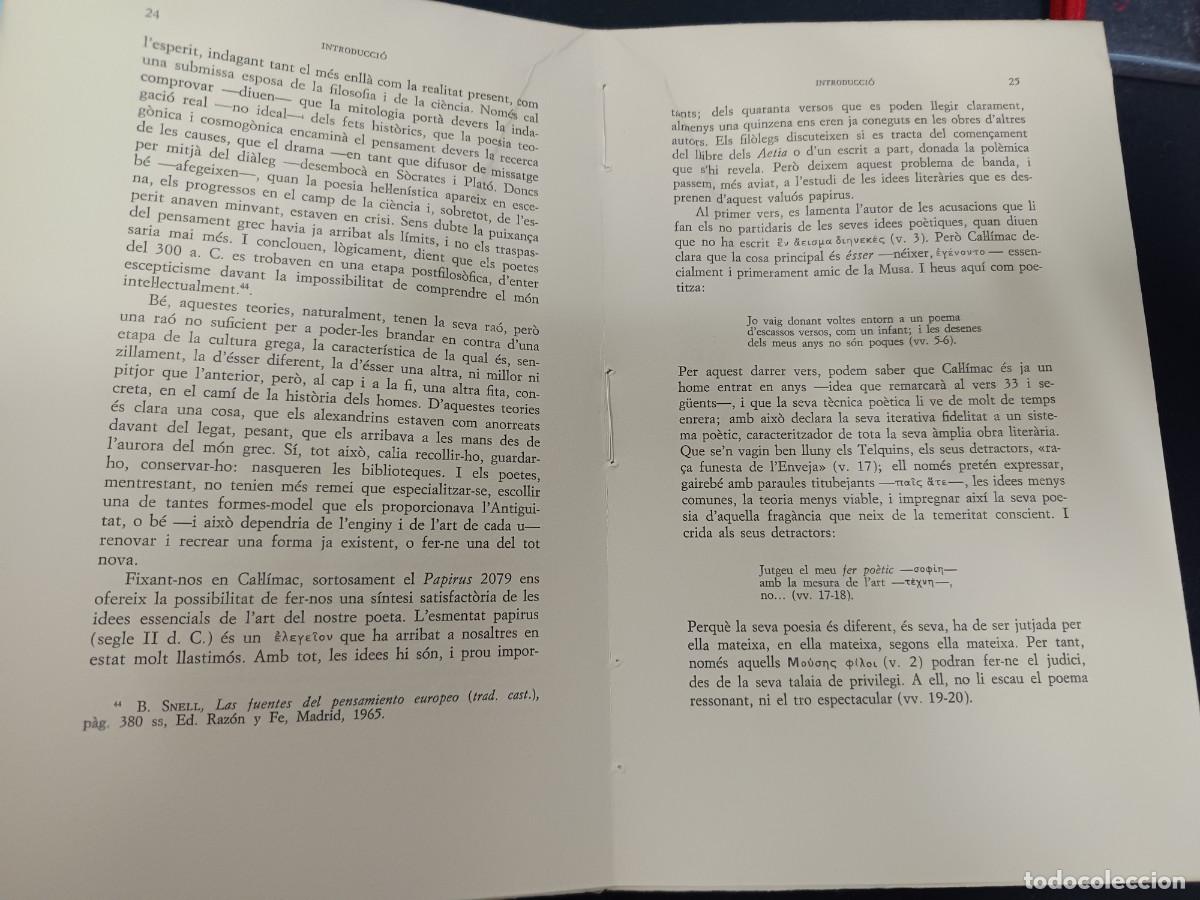Libros de segunda mano: libro. CAL&middot;L&Igrave;MAC. HIMNES. FUNDACI&Oacute; BERNAT METGE. - Foto 2