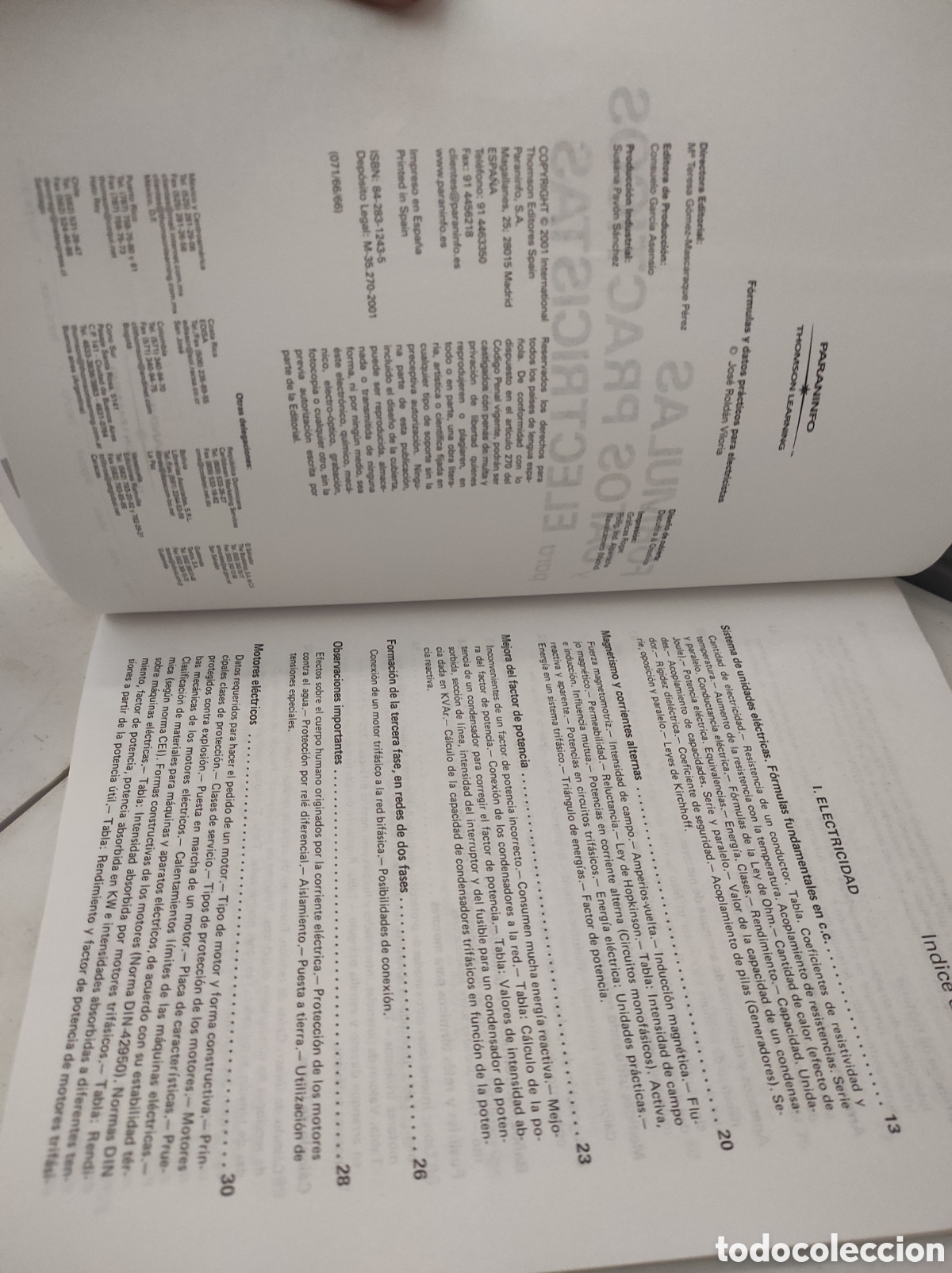 Libros de segunda mano: F&oacute;rmulas y datos pr&aacute;cticos para electricistas. Jos&eacute; Rold&aacute;n Viloria. - Foto 3