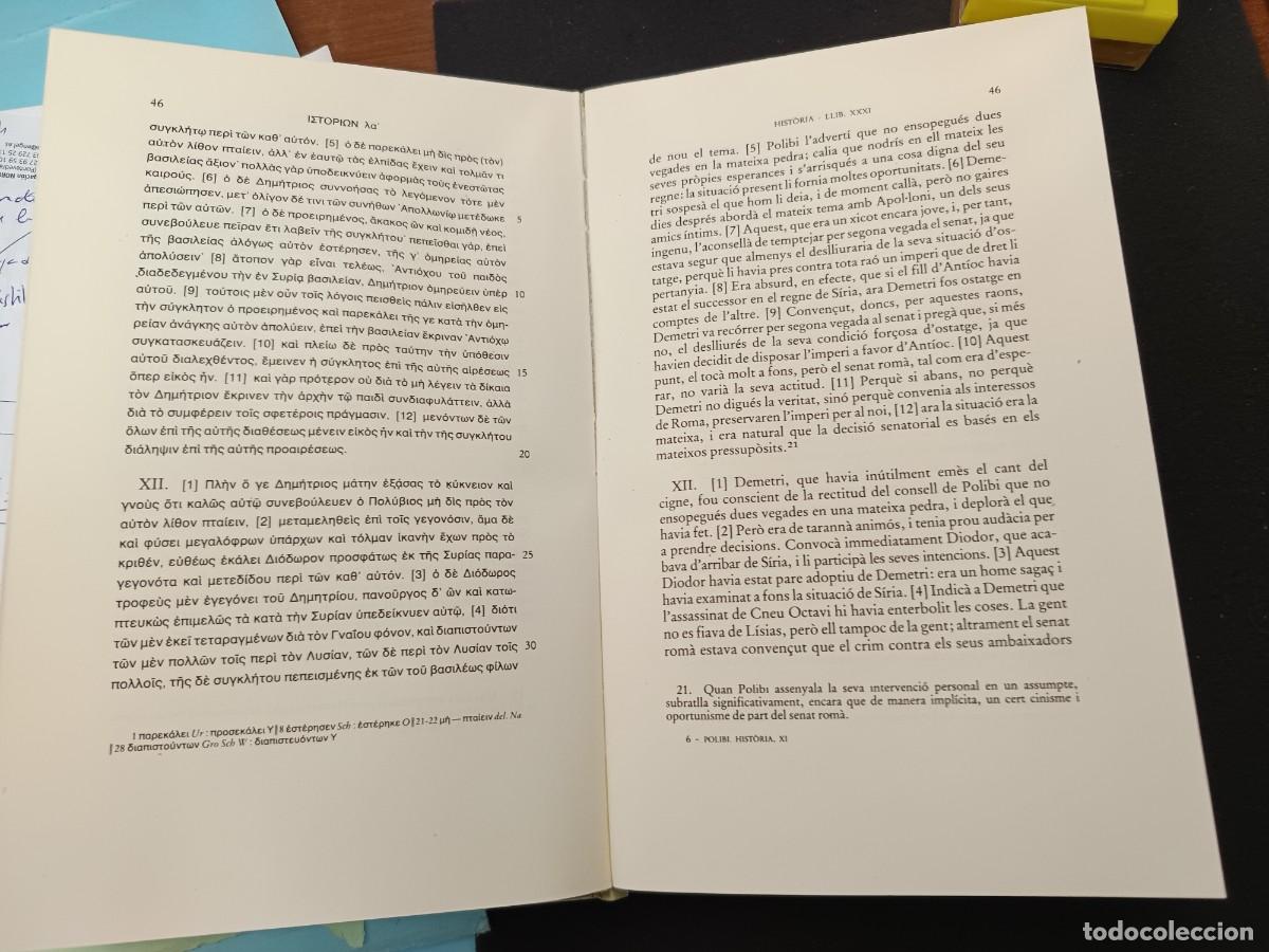 Libros de segunda mano: libro. POLIBI, HIST&Ograve;RIA. VOL XI. FUNDACI&Oacute; BERNAT METGE. - Foto 2