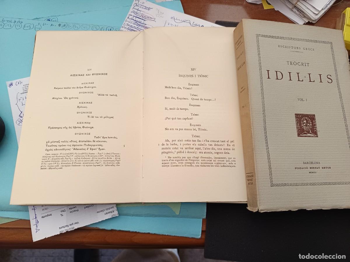 Libros de segunda mano: libro. TE&Ograve;CRIT. IDIL&middot;LIS. VOL 1 Y 2 (COMPLETO). FUNDACI&Oacute; BERNAT METGE. - Foto 2