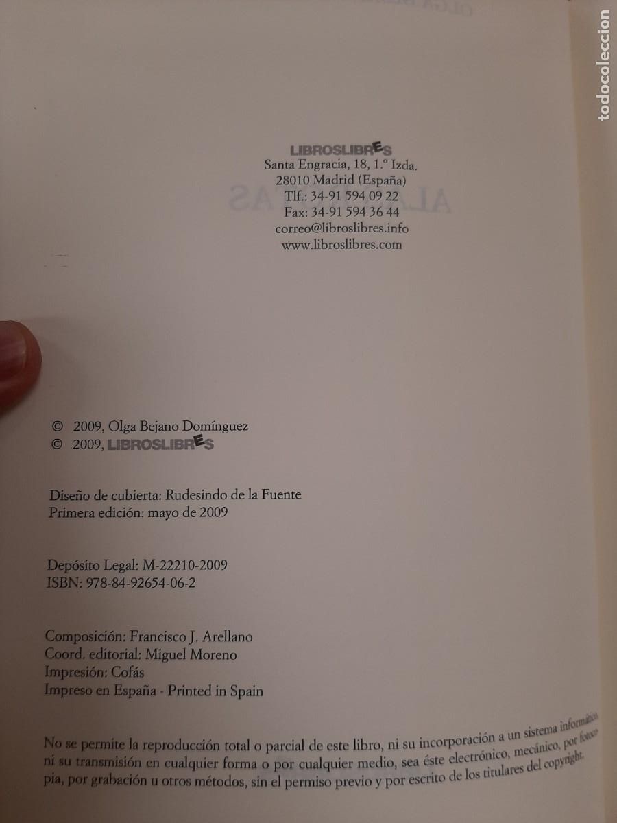 Libros de segunda mano: ALAS ROTAS - OLGA BEJANO - Libros Libres, 2009 - Foto 4