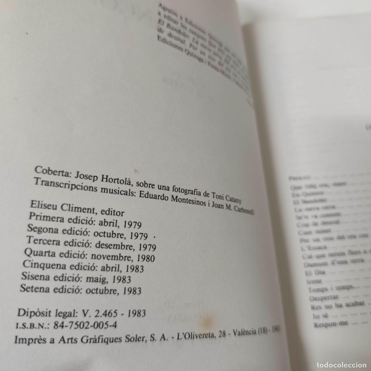 Libros de segunda mano: LLU&Iacute;S LLACH. POEMES I CAN&Ccedil;ONS - Foto 2