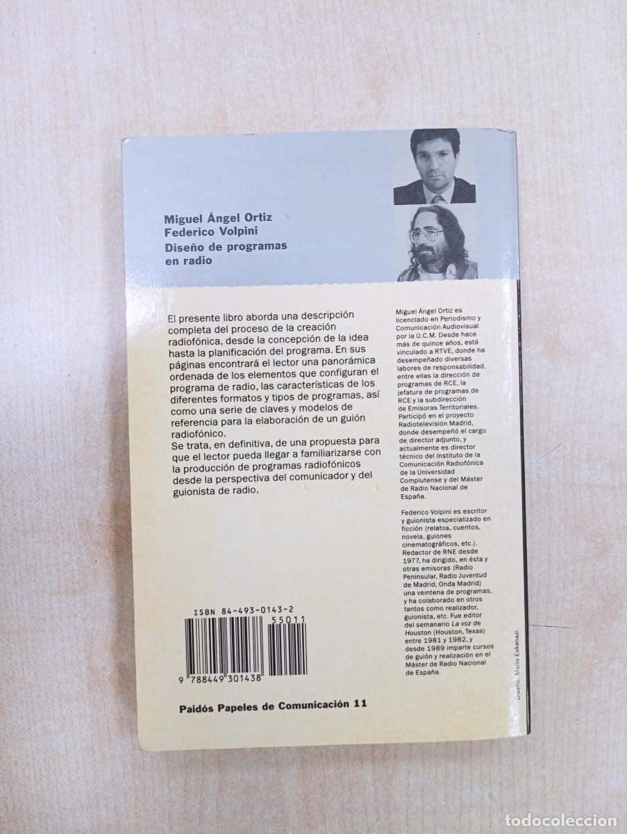 Libros de segunda mano: DISE&Ntilde;O DE PROGRAMAS EN RADIO - ORTIZ Y VOLPINI - ED. PAID&Oacute;S - Foto 2