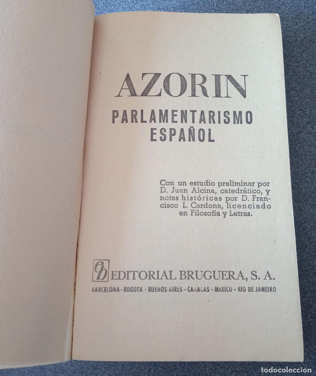 Libros de segunda mano: Parlamentarismo Espa&ntilde;ol Azorin - Foto 3