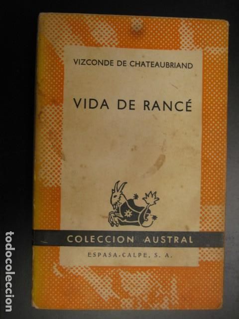 Libros de segunda mano: Vida de Ranc&eacute; - Vizconde de Chateaubrand - Foto 1