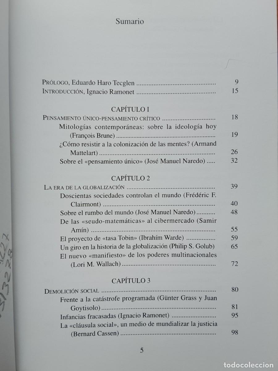 Libros de segunda mano: Pensamiento cr&iacute;tico VS pensamiento &uacute;nico - Foto 4